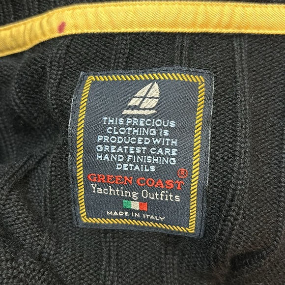 GREEN COAST Yachting Outfits Henley Sweater Italy Wool Blend Sz. Large (54) - Picture 11 of 15